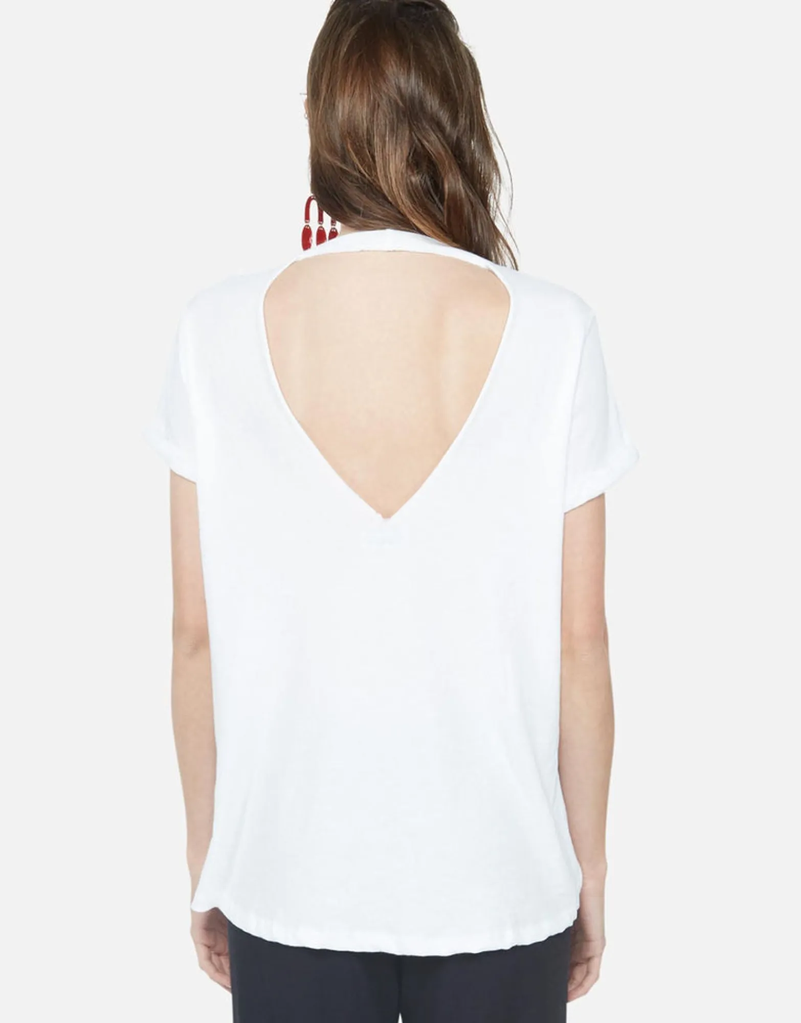 Discount Skull Crest S/S Tee W/ V Cut-Out Back | Moxie By Women Short Sleeve