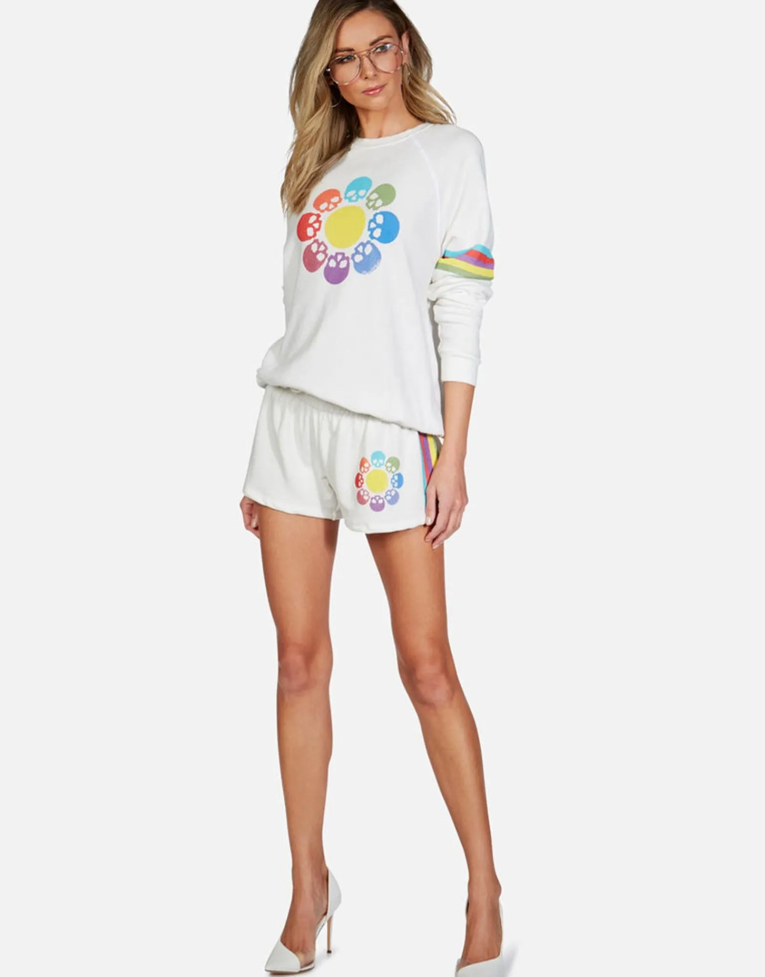 Best Sale Skull Flower L/S Crew Neck Raglan Pullover | Anela By Women Long Sleeve