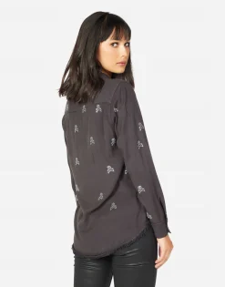 Online Sloane Mini Crystal Cross Bone Skulls Women Long Sleeve