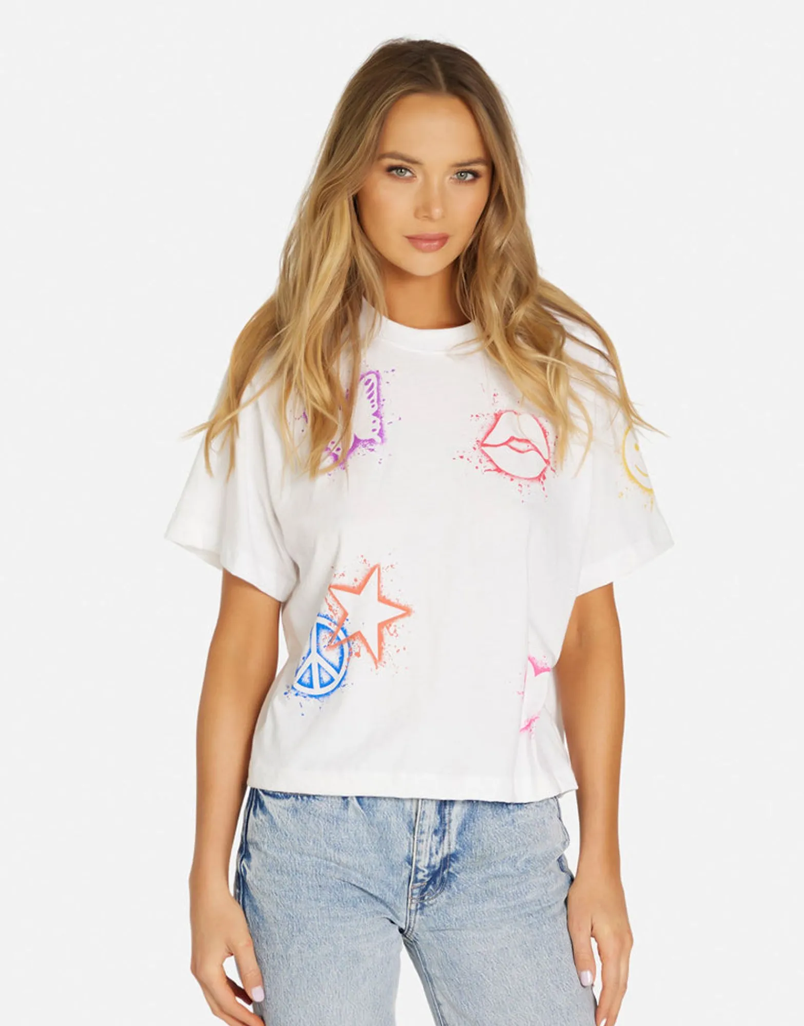 Cheap Splatter Elements Boxy Crop Tee In | Rue By Women Short Sleeve