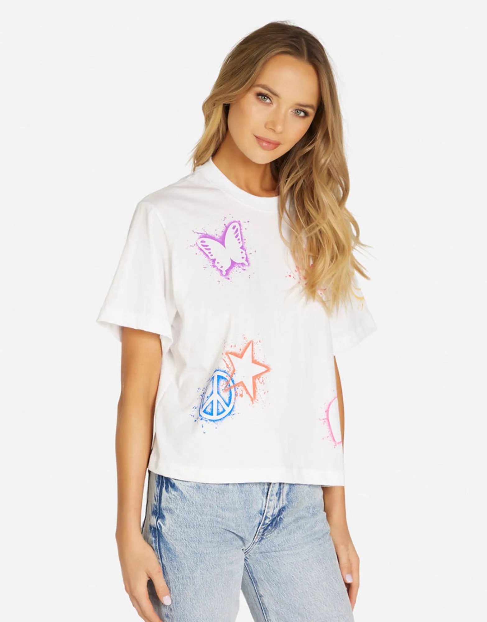 Cheap Splatter Elements Boxy Crop Tee In | Rue By Women Short Sleeve
