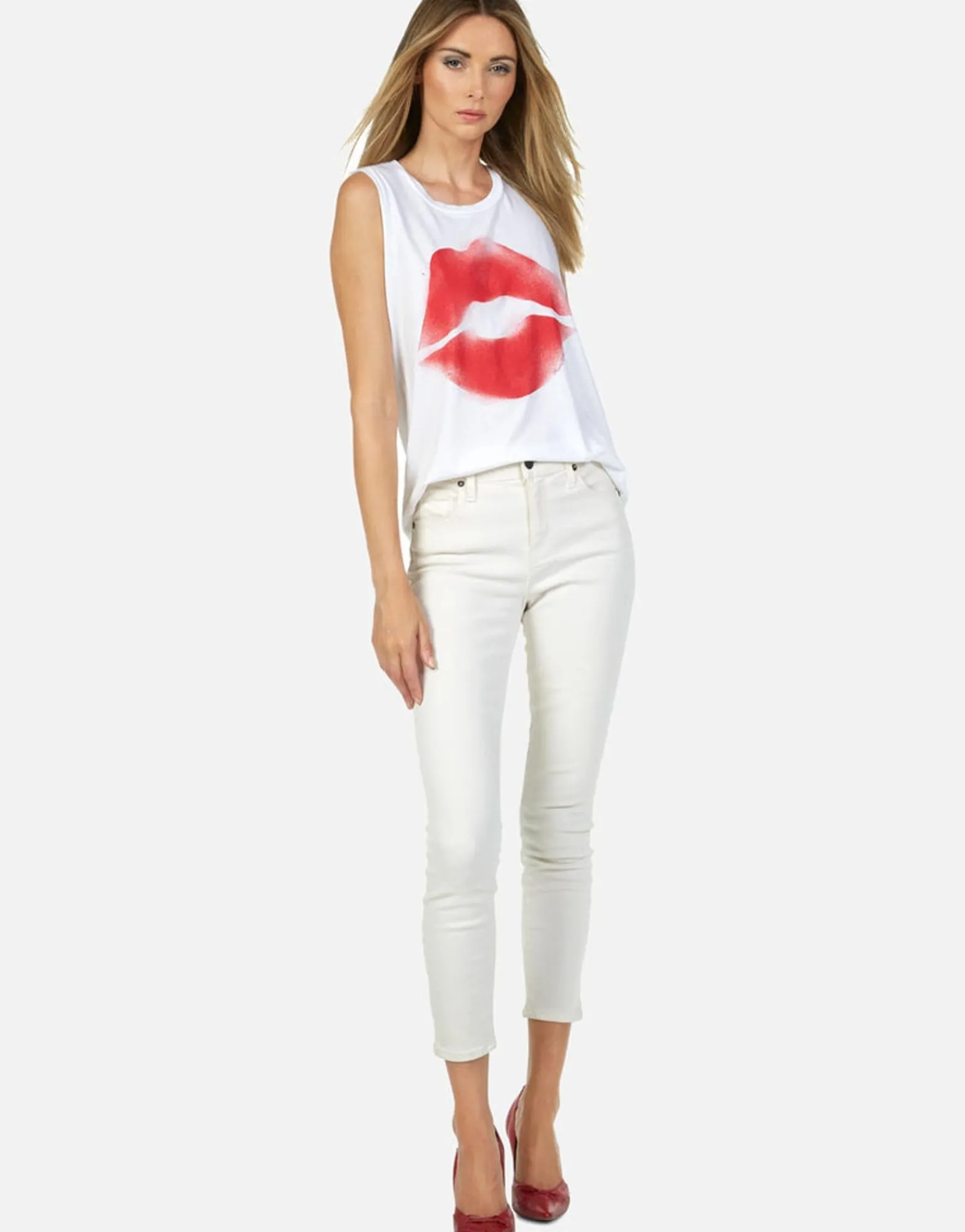 Cheap Spray Kiss Scoop Neck Tank | Kel By Women Tanks