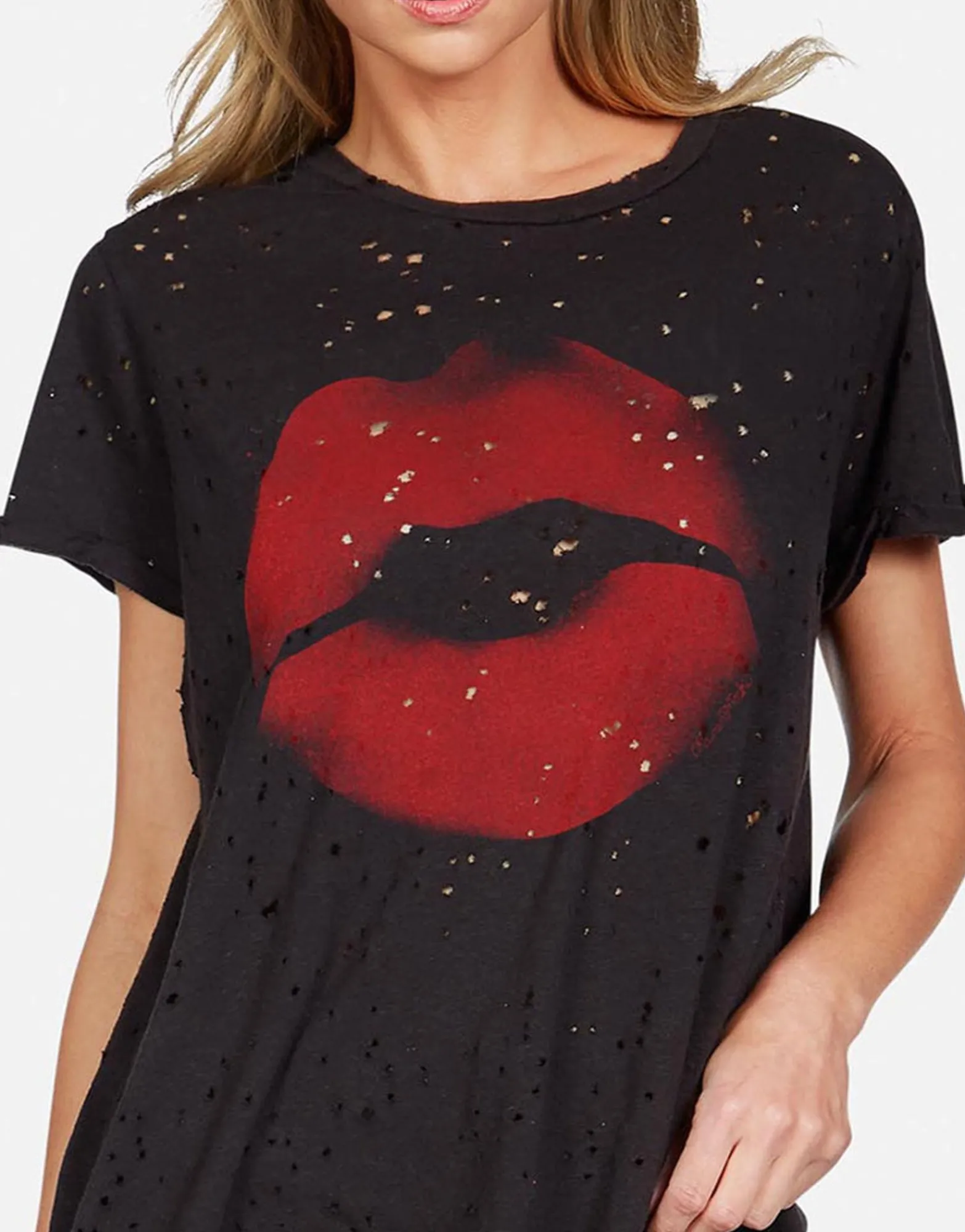 Store Spray Kiss S/S Vintage Tee | Bess By Women Short Sleeve
