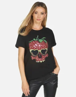 Sale Strawberry Skull Vintage Tee In | Edda X By Women Short Sleeve