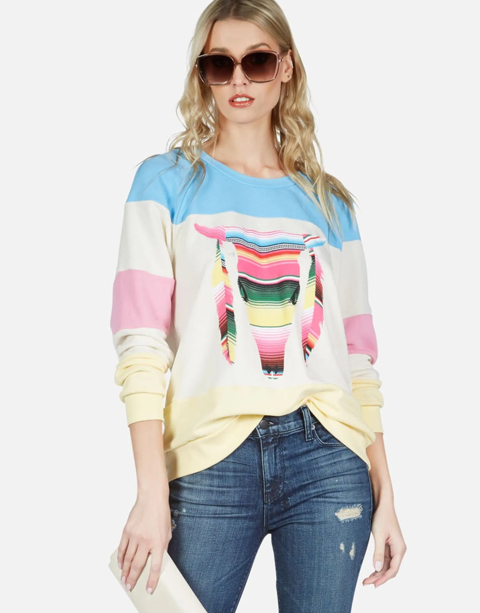 Flash Sale Stripe Bull Color Block Raglan Pullover | Lina By Women Long Sleeve