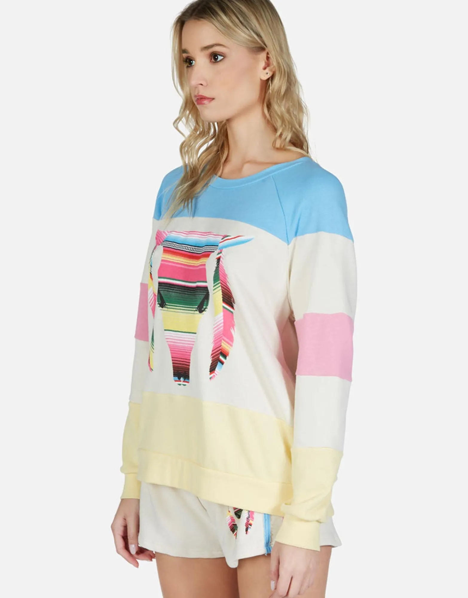 Flash Sale Stripe Bull Color Block Raglan Pullover | Lina By Women Long Sleeve