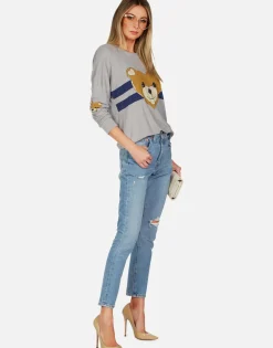 Hot Stripe Heart Teddy Thermal Pullover | Chrissy By Women Long Sleeve