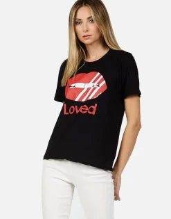Best Sale Striped Mouth Loved S/S Vintage Tee | Croft By Women Short Sleeve