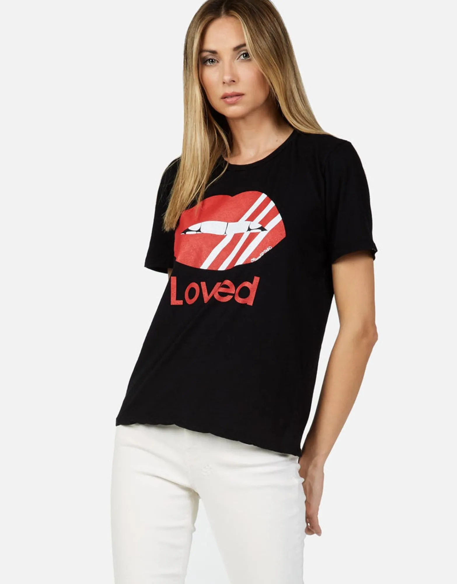 Best Sale Striped Mouth Loved S/S Vintage Tee | Croft By Women Short Sleeve