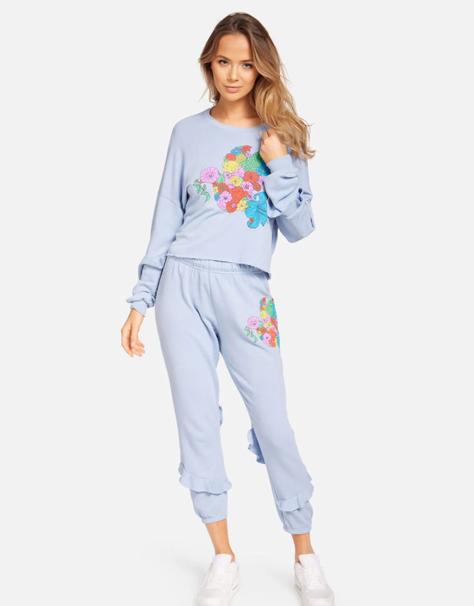Sale Tamara Floral Dove Women Crop Sweatpants