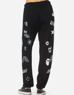 Best Sale Tanzy Doodle Elements Women Long Sweatpants