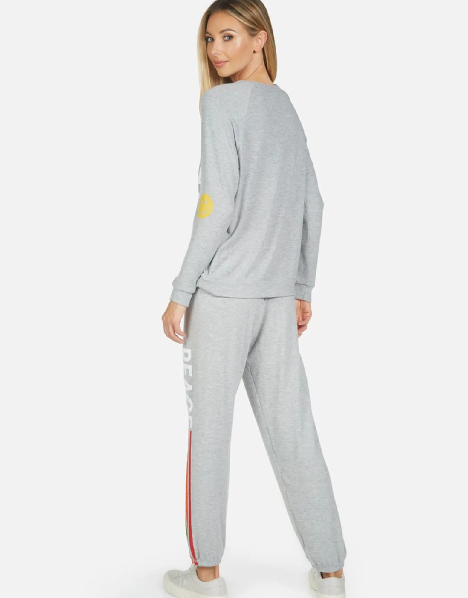 Discount Tanzy Peace Love Stripe Women Long Sweatpants