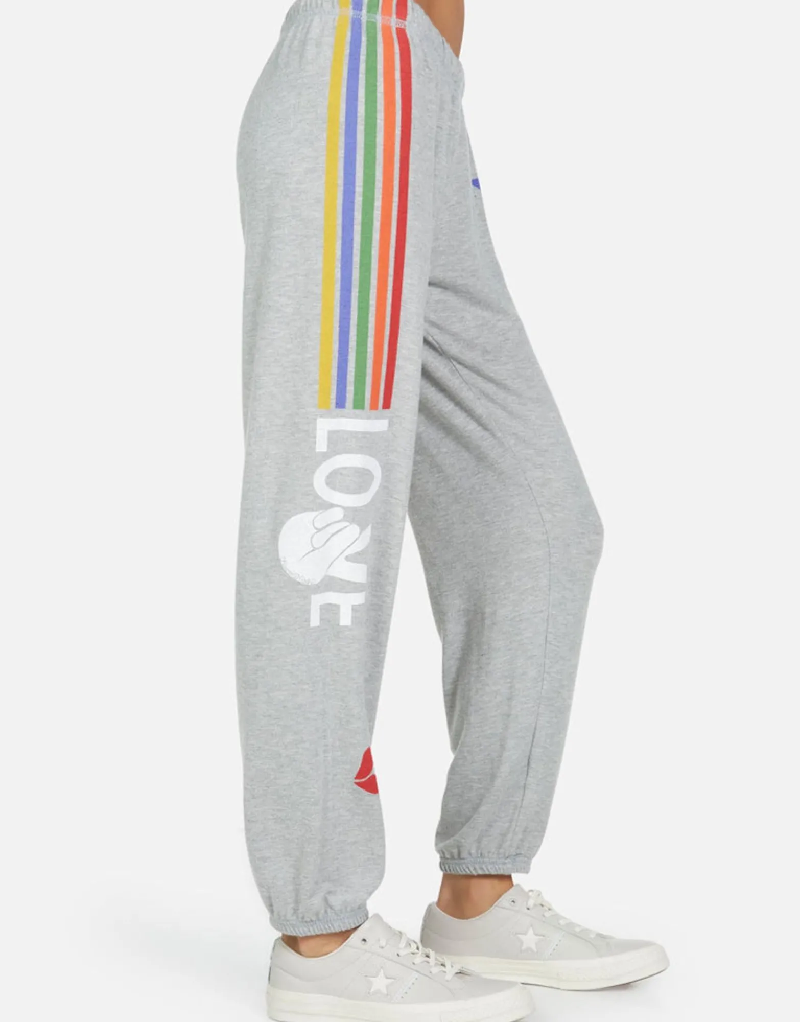 Discount Tanzy Peace Love Stripe Women Long Sweatpants