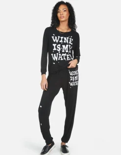 Fashion Tanzy Wine Is My Water Women Long Sweatpants