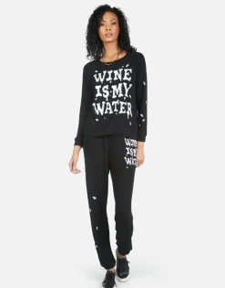 Fashion Tanzy Wine Is My Water Women Long Sweatpants