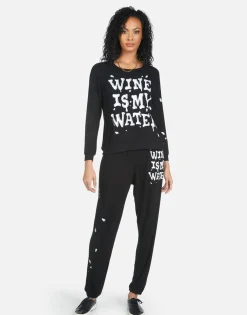 Fashion Tanzy Wine Is My Water Women Long Sweatpants
