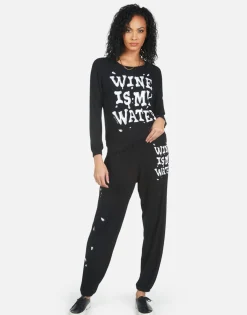 Fashion Tanzy Wine Is My Water Women Long Sweatpants