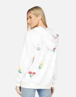 Store Teresa Happy Floral Embroidery Women Hoodies