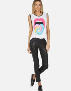 Online Tie Dye Tongue High Neck Tank | Zink X By Women Tanks