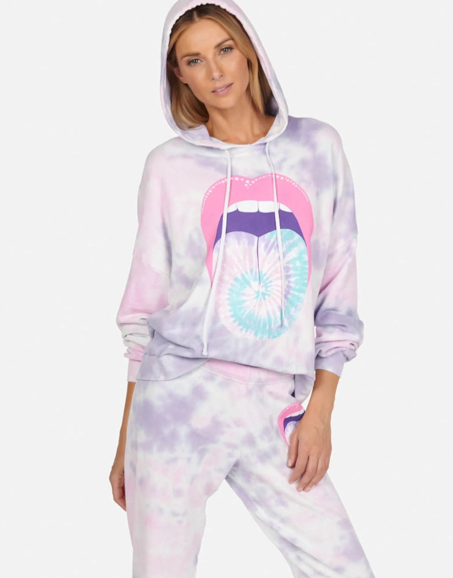 Best Sale Tie Dye Tongue Pullover Hoodie | Anissa By Women Hoodies