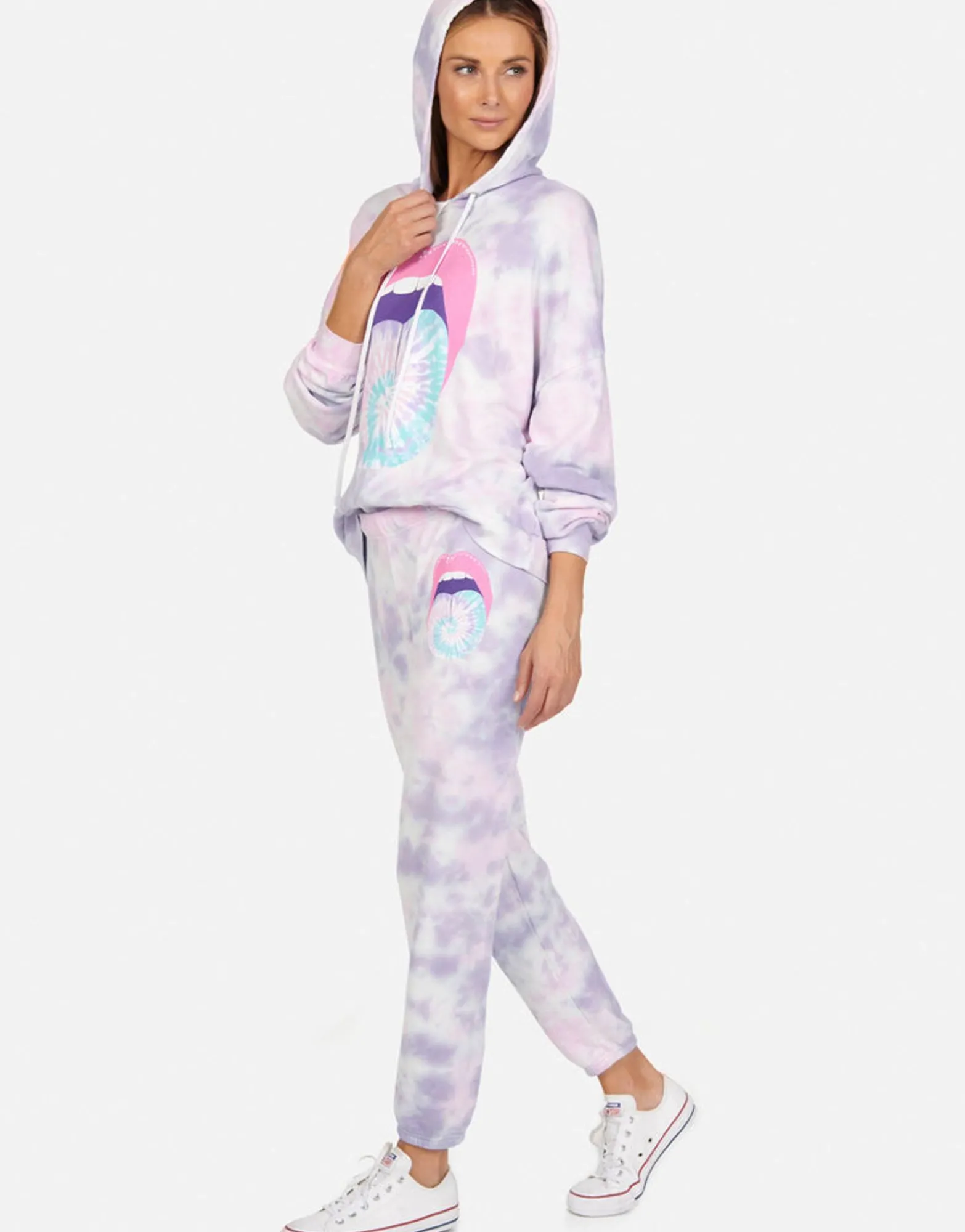 Best Sale Tie Dye Tongue Pullover Hoodie | Anissa By Women Hoodies