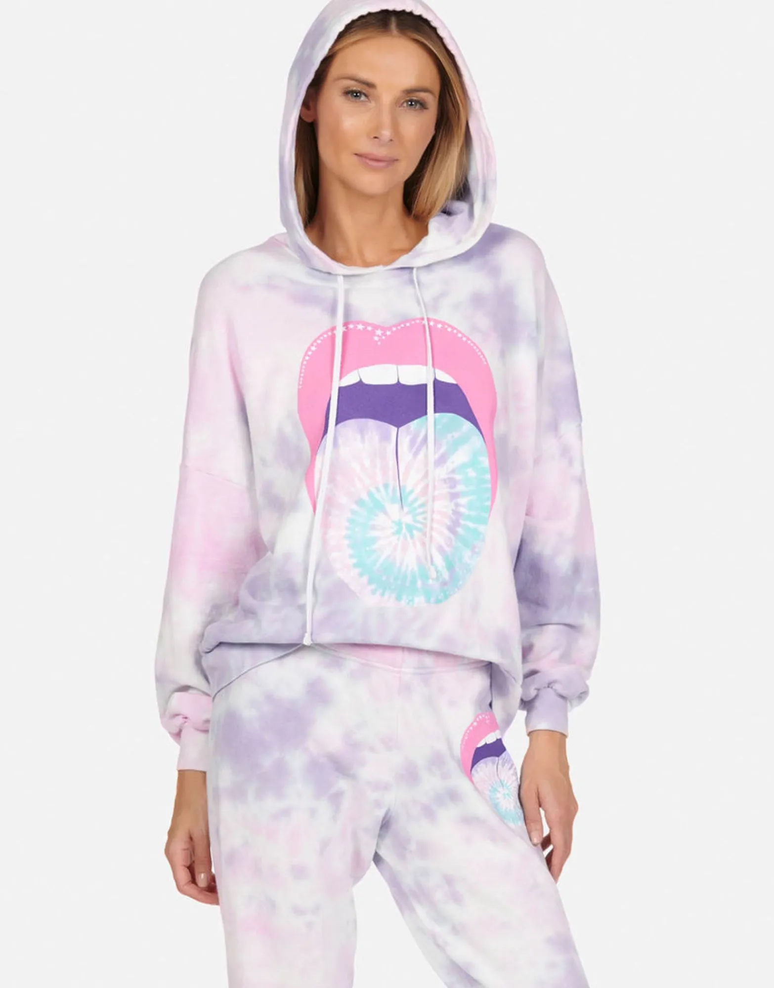 Best Sale Tie Dye Tongue Pullover Hoodie | Anissa By Women Hoodies