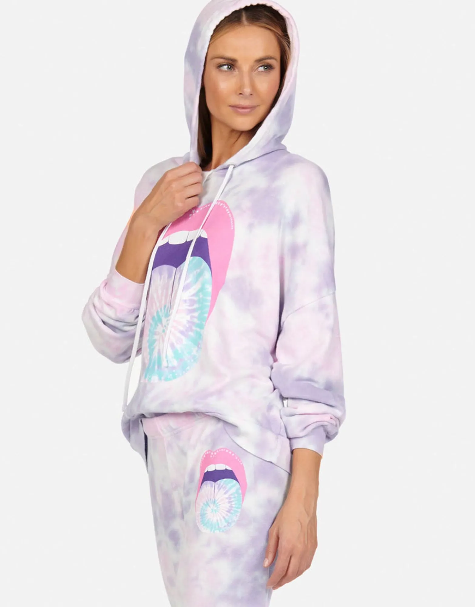 Best Sale Tie Dye Tongue Pullover Hoodie | Anissa By Women Hoodies