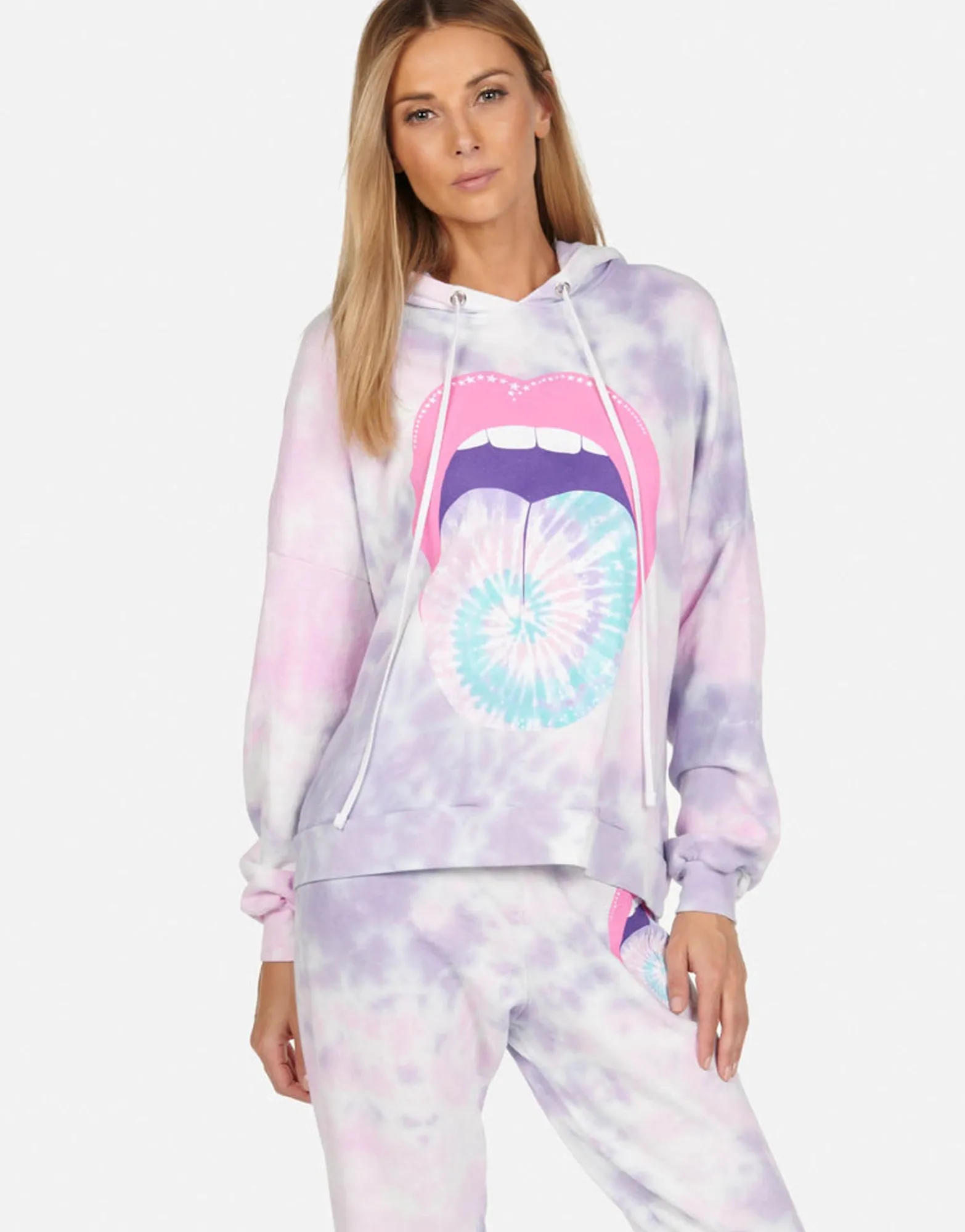 Best Sale Tie Dye Tongue Pullover Hoodie | Anissa By Women Hoodies