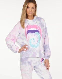 Best Sale Tie Dye Tongue Pullover Hoodie | Anissa By Women Hoodies