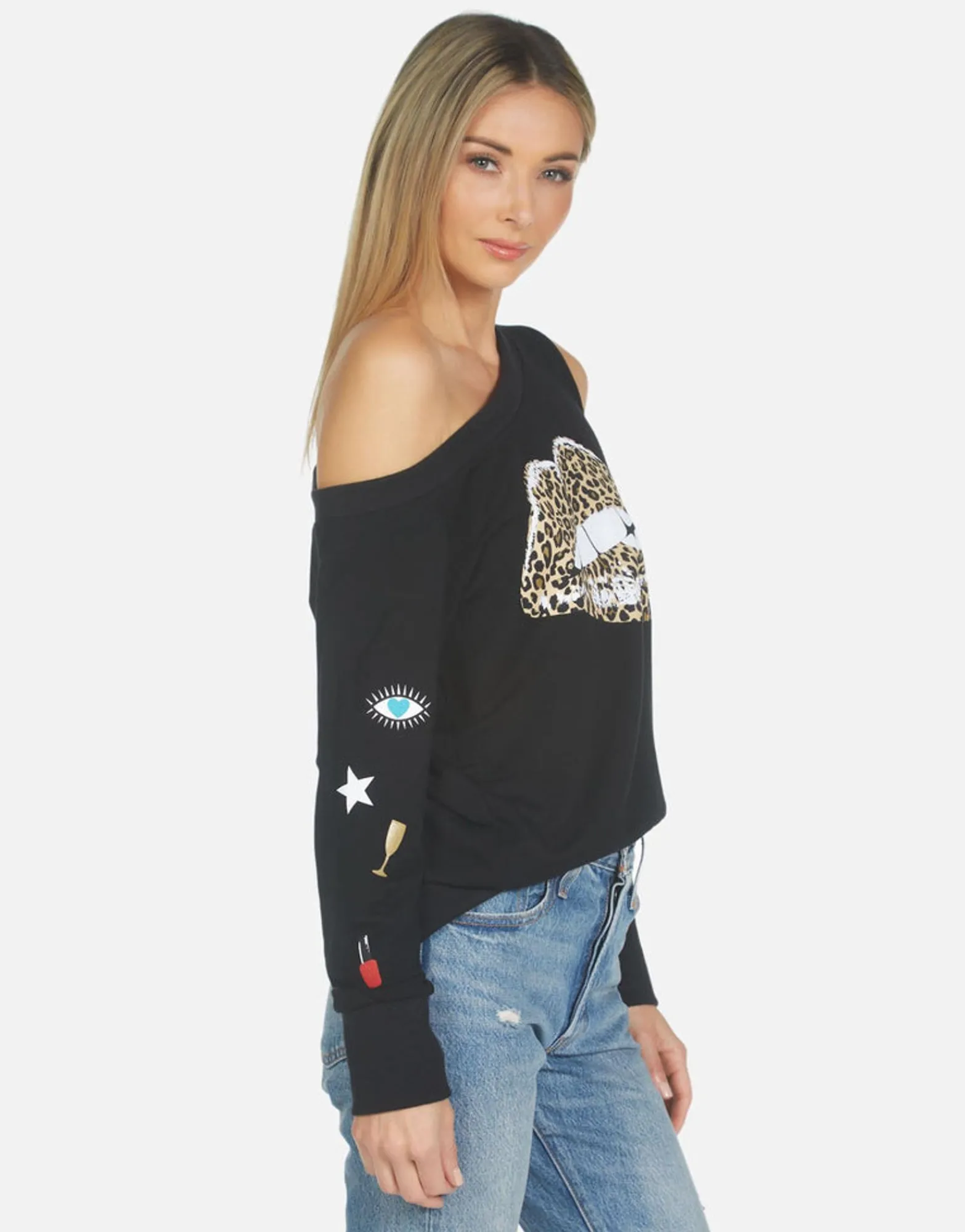 Hot Trinidy Leopard Lip Women Long Sleeve