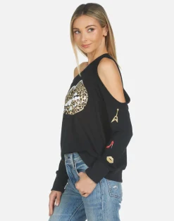 Hot Trinidy Leopard Lip Women Long Sleeve