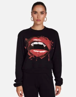 Sale Vampire Lip Crop Pullover In | Spalding X By Women Long Sleeve