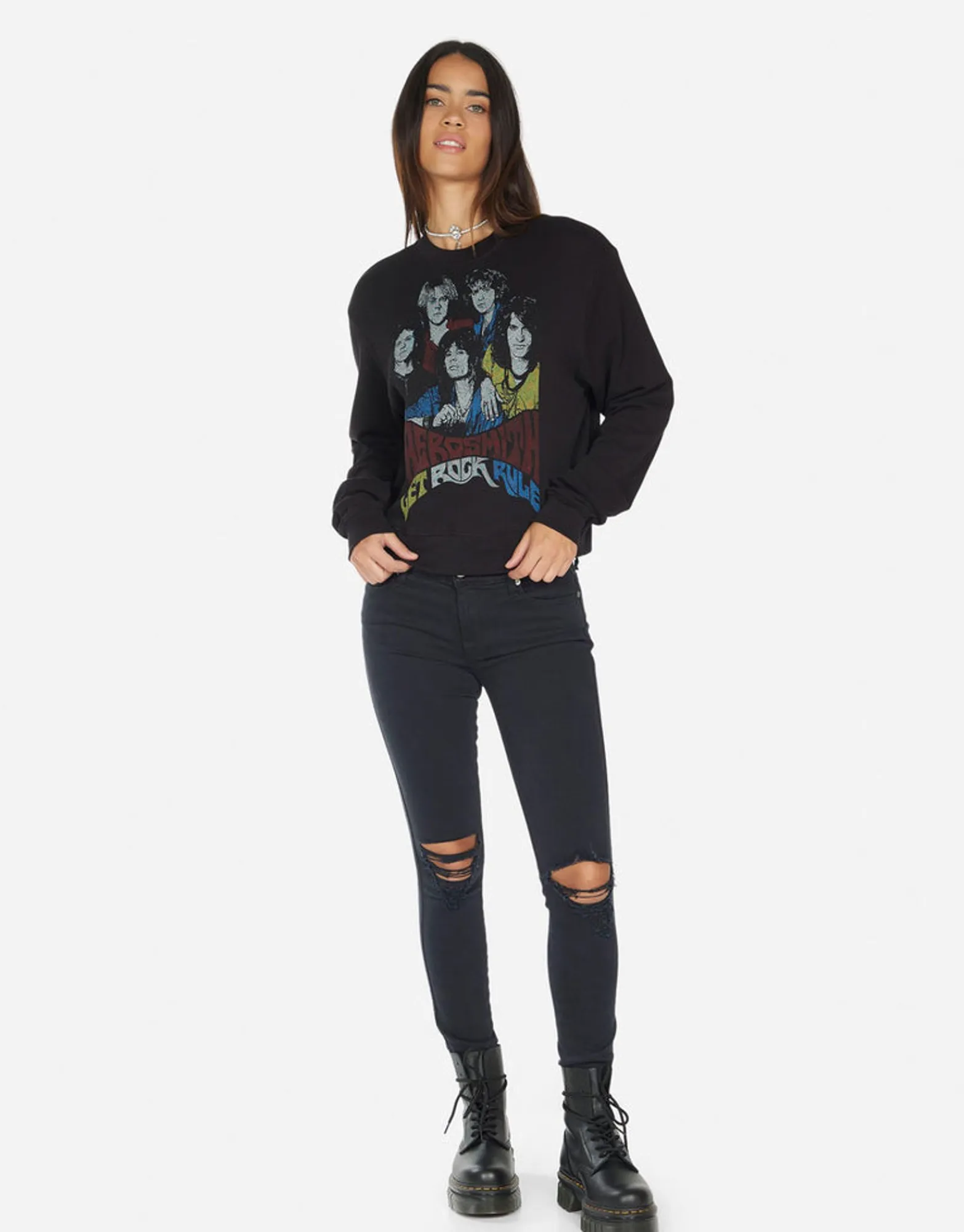 Best Vintage Aerosmith Women'S Sweatshirt | Spalding By Women Long Sleeve