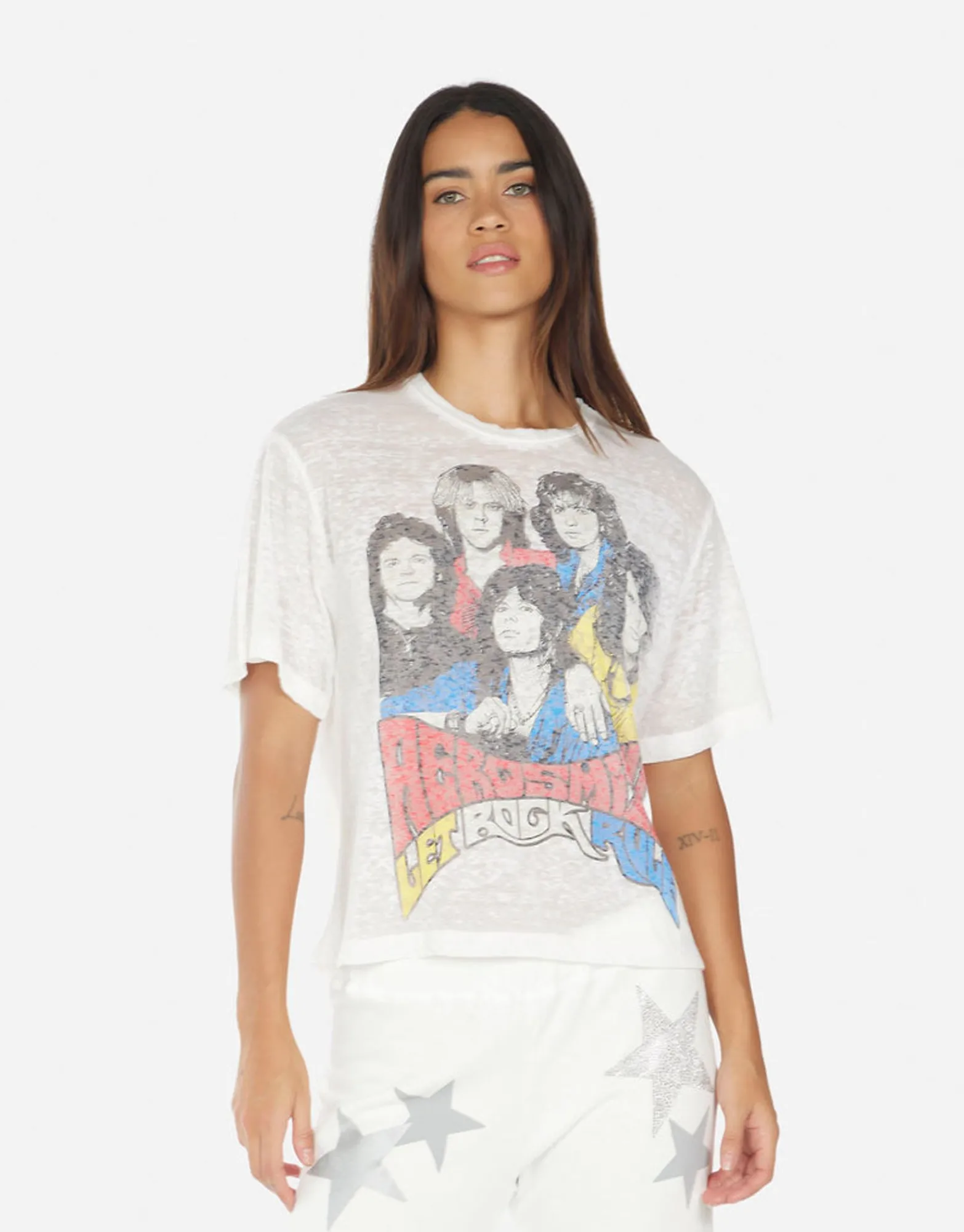 Hot Vintage Aerosmith Women'S T-Shirt | Linnea By Women Short Sleeve