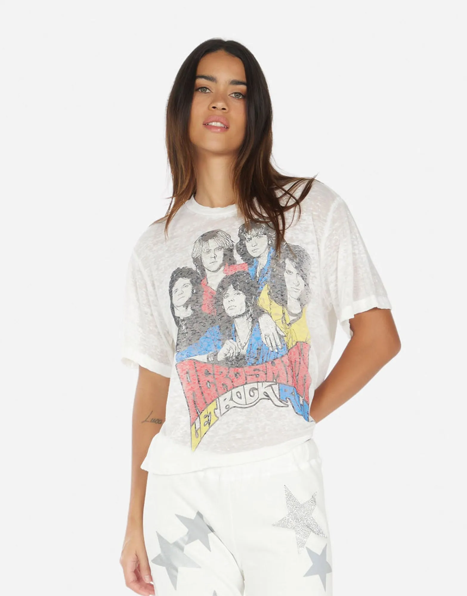 Hot Vintage Aerosmith Women'S T-Shirt | Linnea By Women Short Sleeve