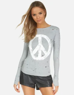 Shop Vintage Peace Fitted Top In | Kaylee X By Women Long Sleeve