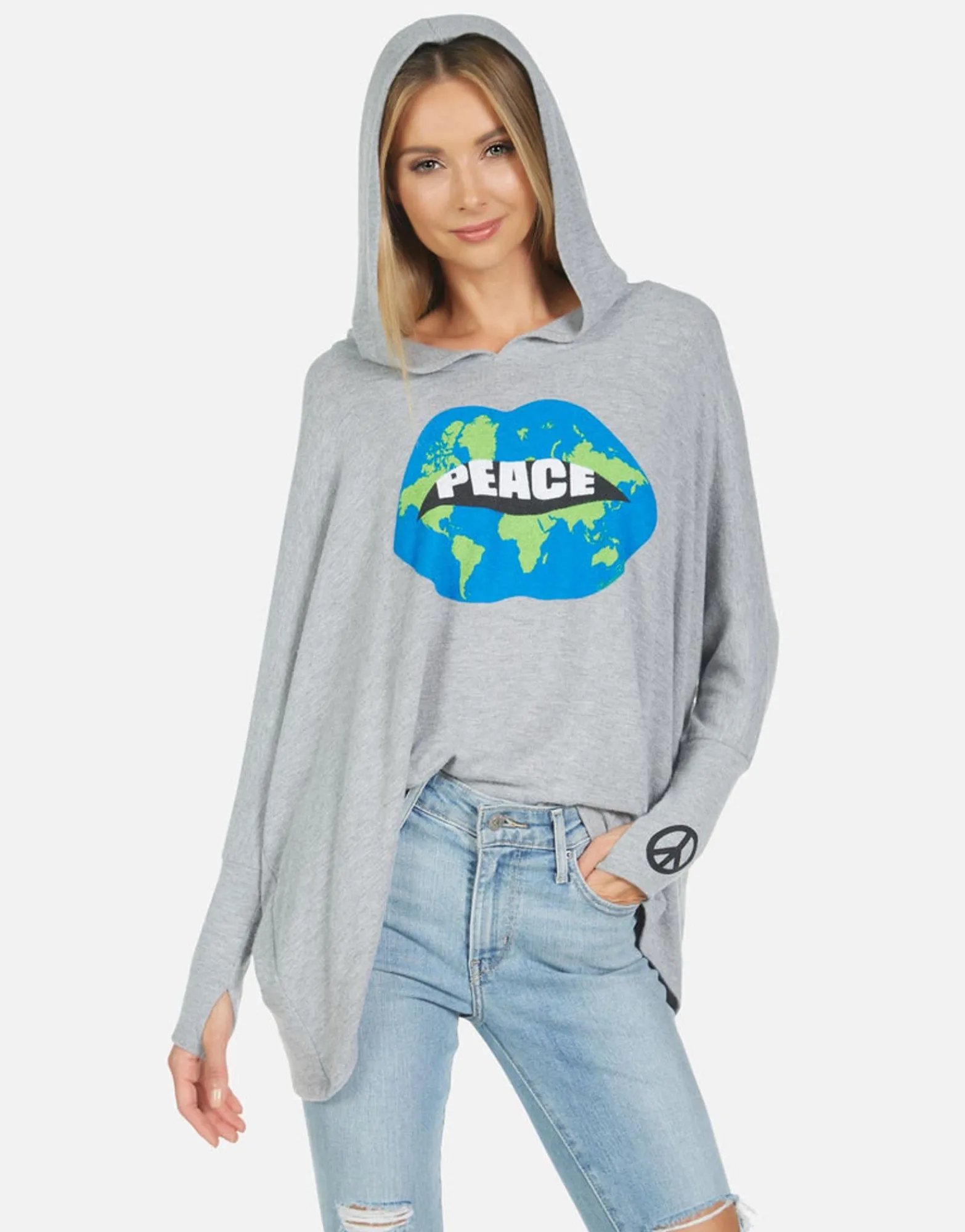 Shop Wilma World Peace Lips Women Hoodies