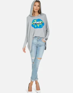 Shop Wilma World Peace Lips Women Hoodies