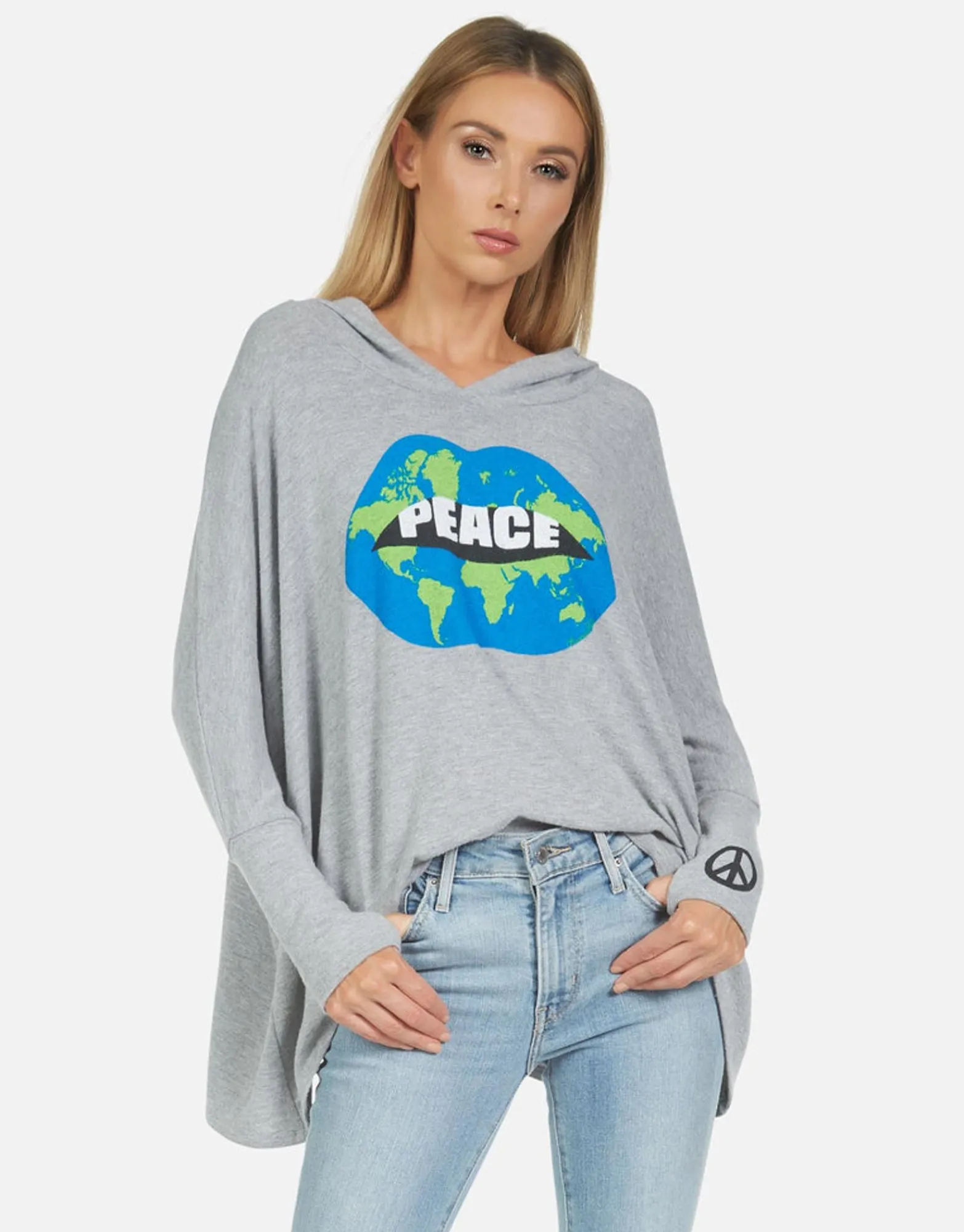 Shop Wilma World Peace Lips Women Hoodies