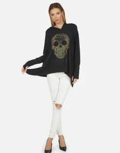 Sale Wilma X Beaded Chain Skull Women Hoodies