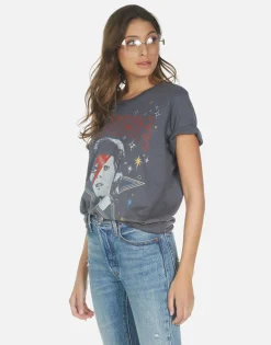 Cheap Wolf Bowie 1973 Tour Women Short Sleeve