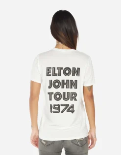 Clearance Wolf Elton John Piano Women Short Sleeve
