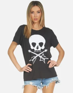 Cheap Wolf Music Skull Women Short Sleeve