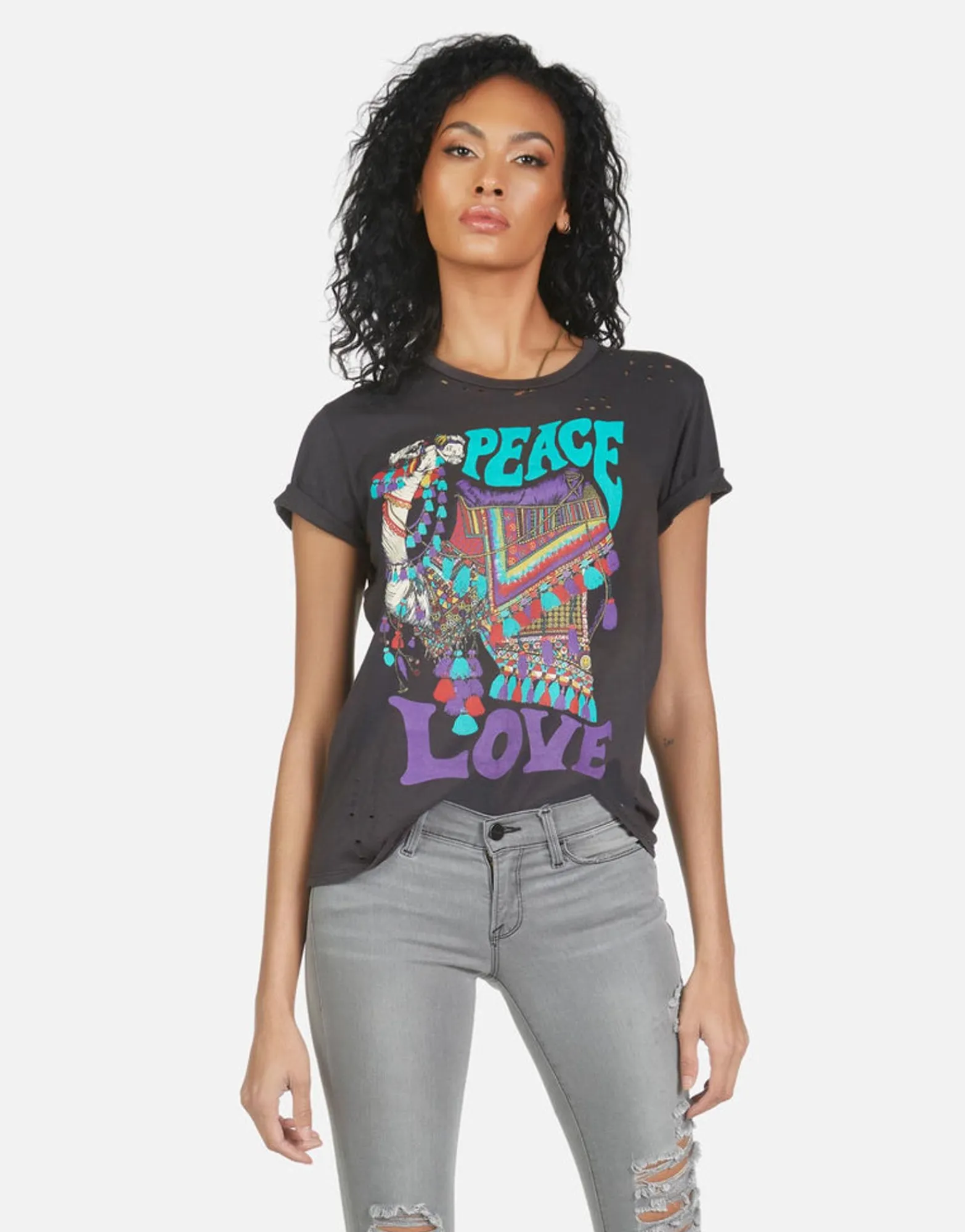 Cheap Wolf Peace Love Camel Women Short Sleeve