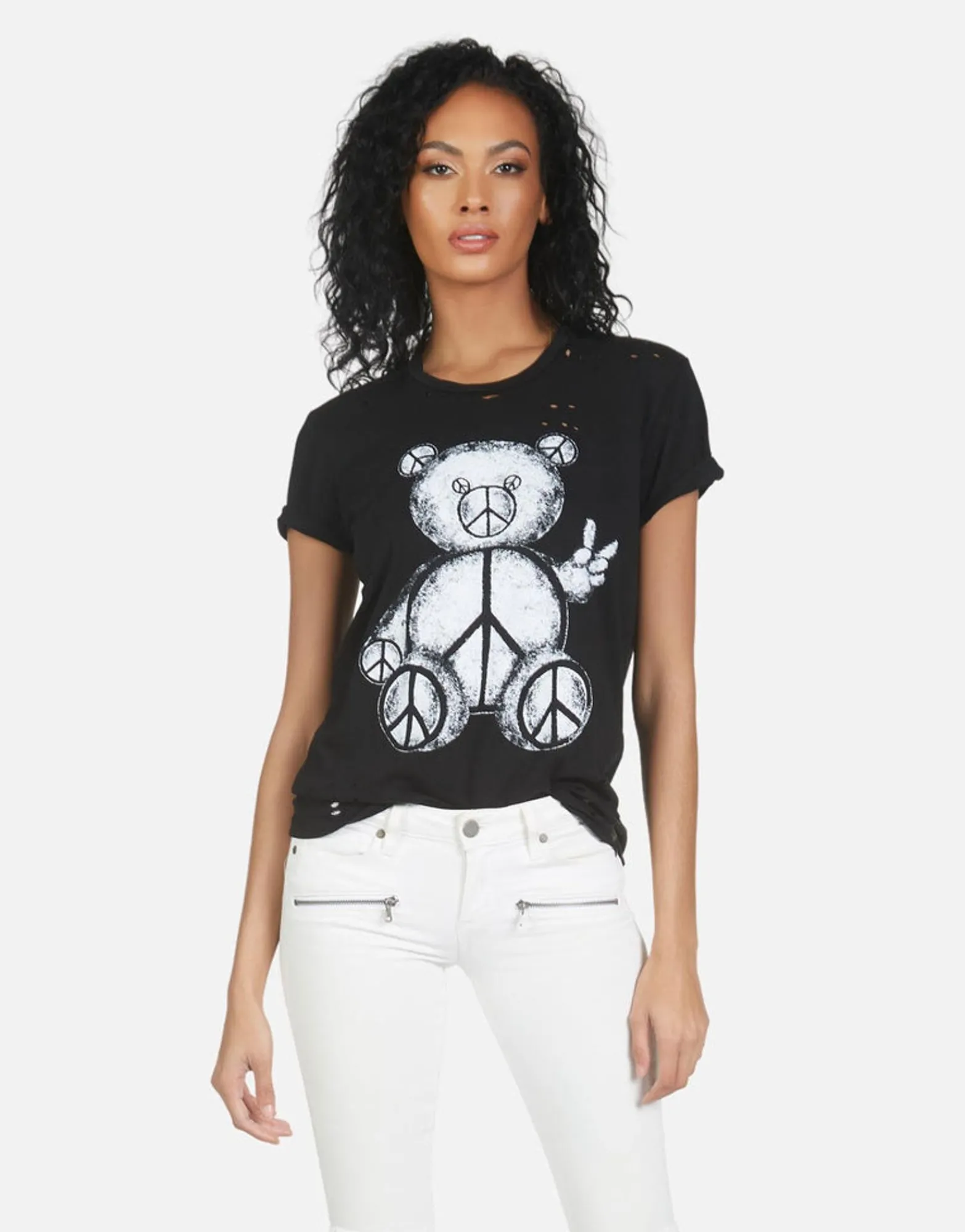 Fashion Wolf Peace Teddy Women Short Sleeve