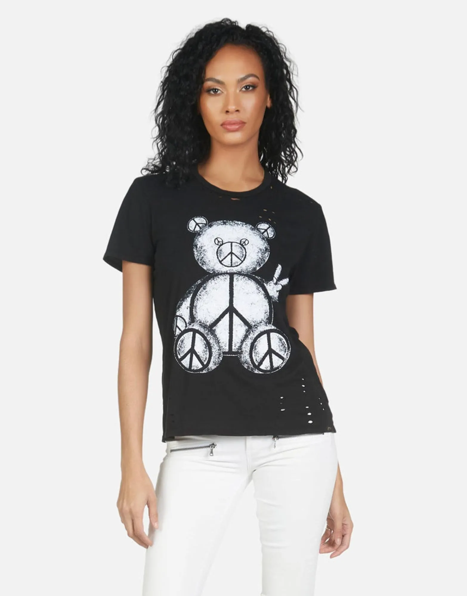 Fashion Wolf Peace Teddy Women Short Sleeve