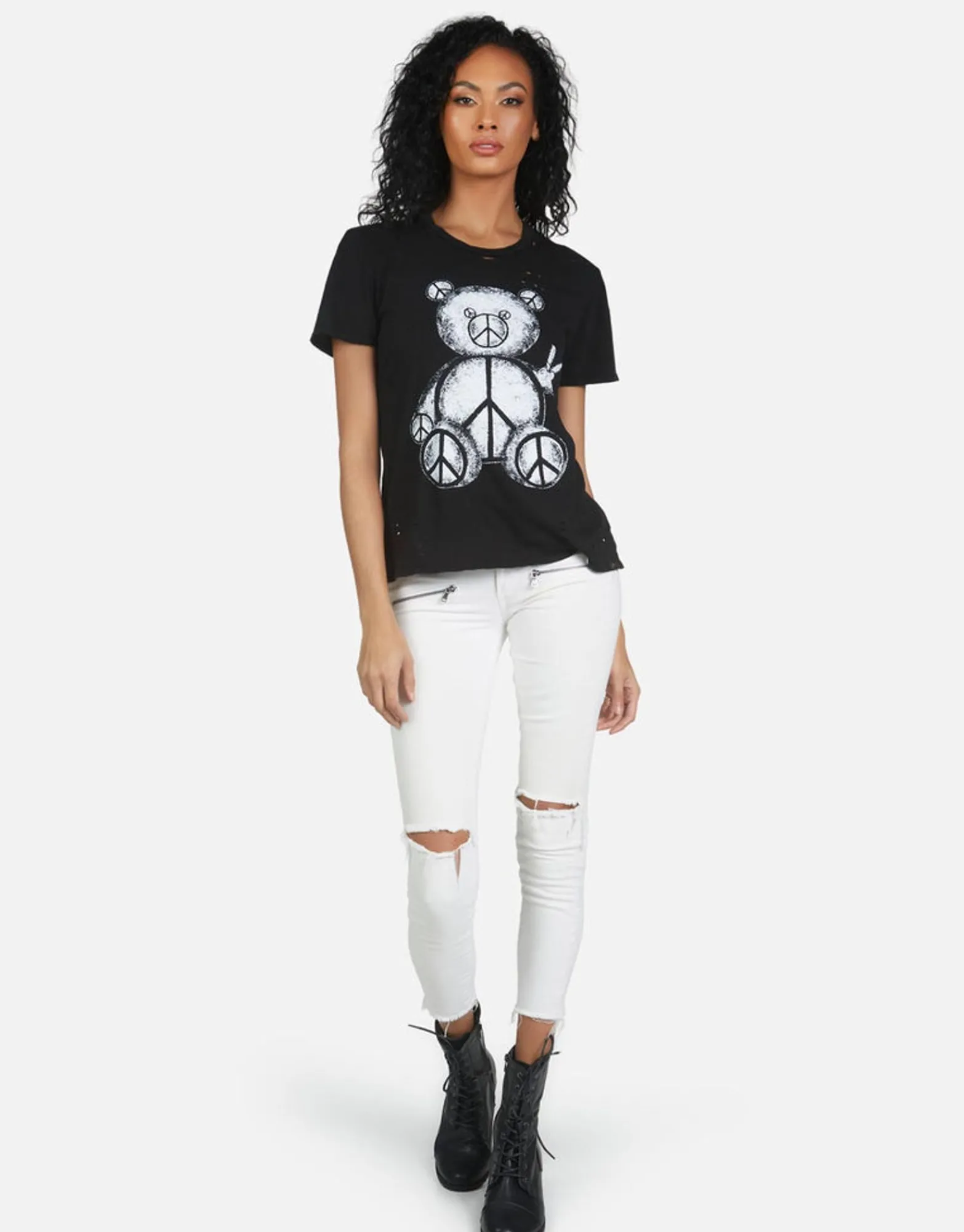 Fashion Wolf Peace Teddy Women Short Sleeve