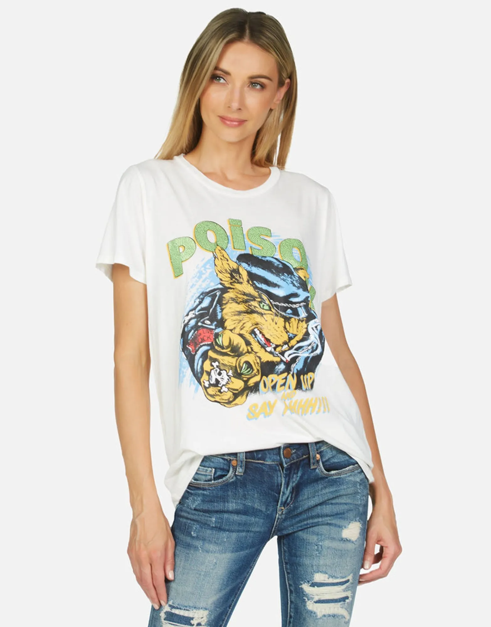 Discount Wolf Poison Cat Women Short Sleeve