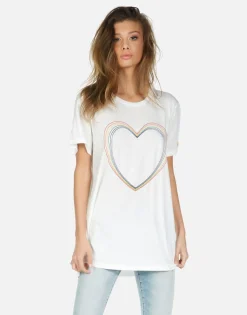 Outlet Wolf Rainbow Heart Women Short Sleeve