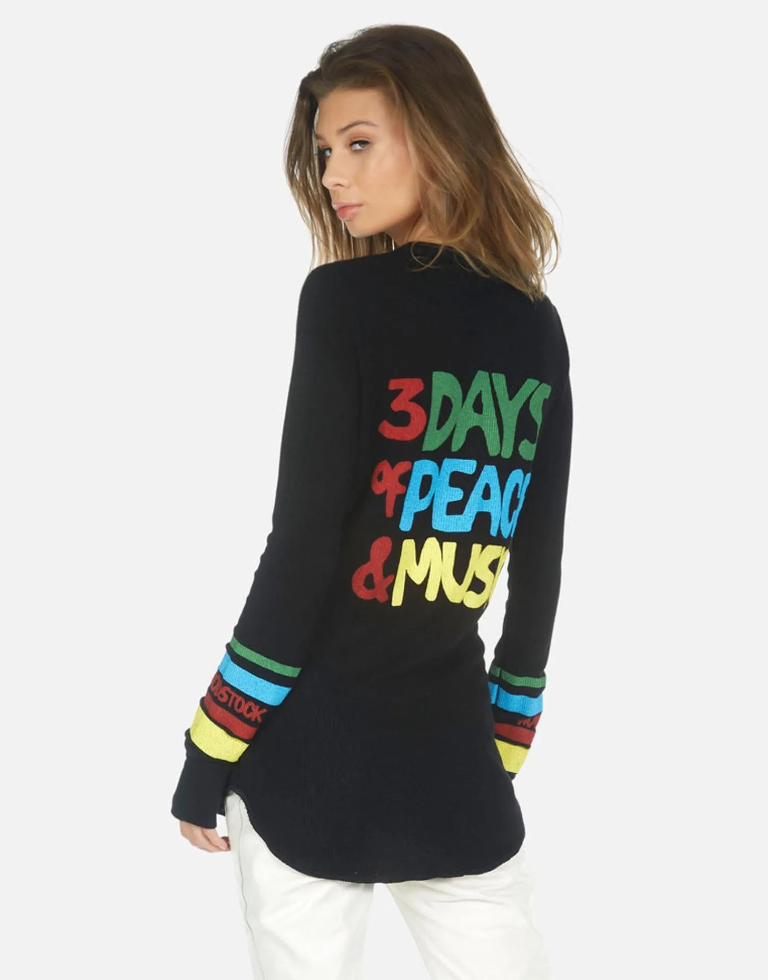 New Woodstock Lip 3 Days Of Peace Fitted Top | Mckinley By Women Long Sleeve
